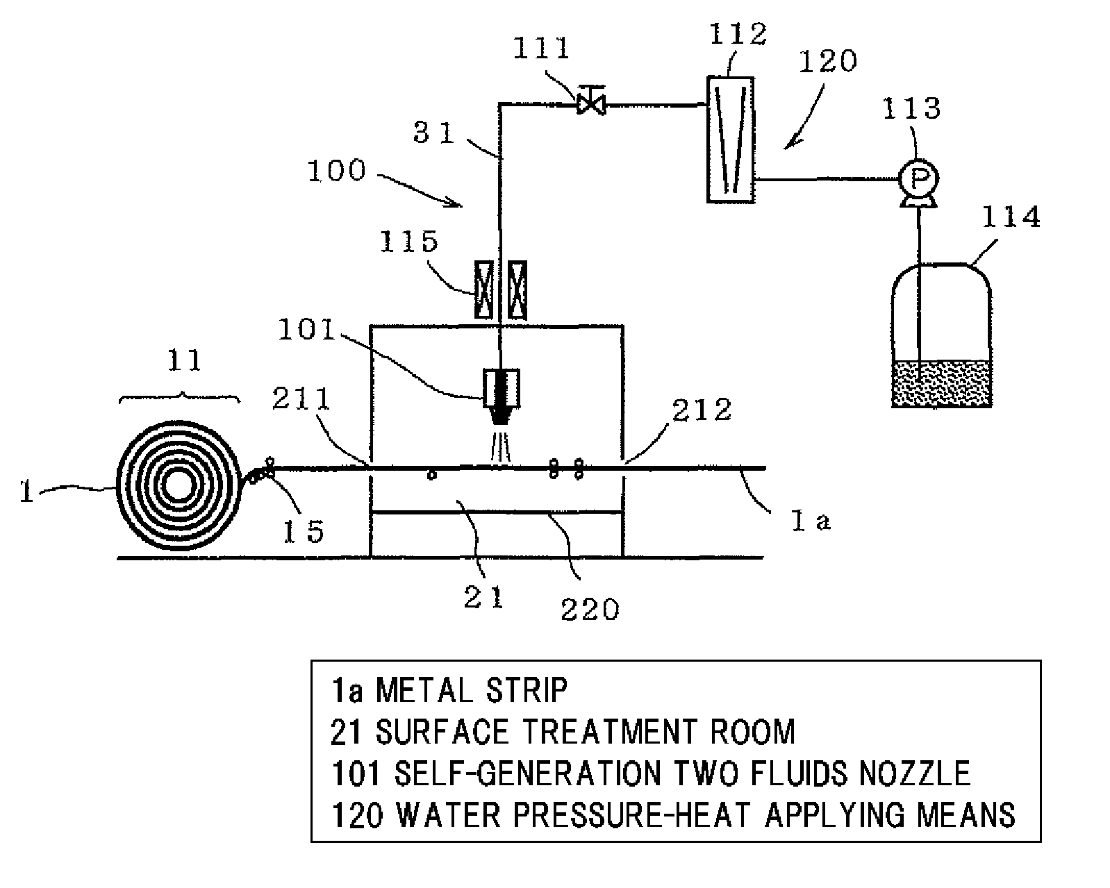 Surface treatment method of metal member and cleaning nozzle