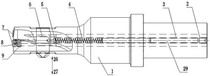 Double-face chamfering and drilling tool