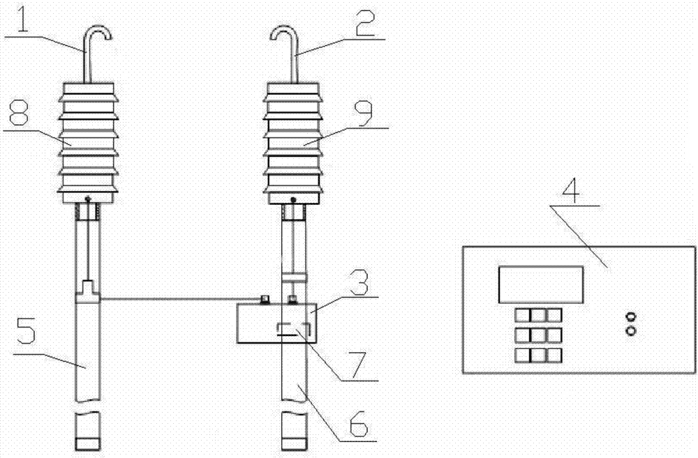 A field-assembled distribution transformer gear live detection device