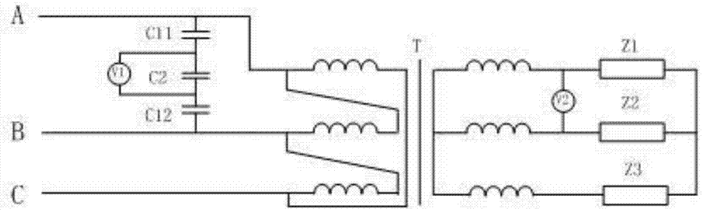 A field-assembled distribution transformer gear live detection device