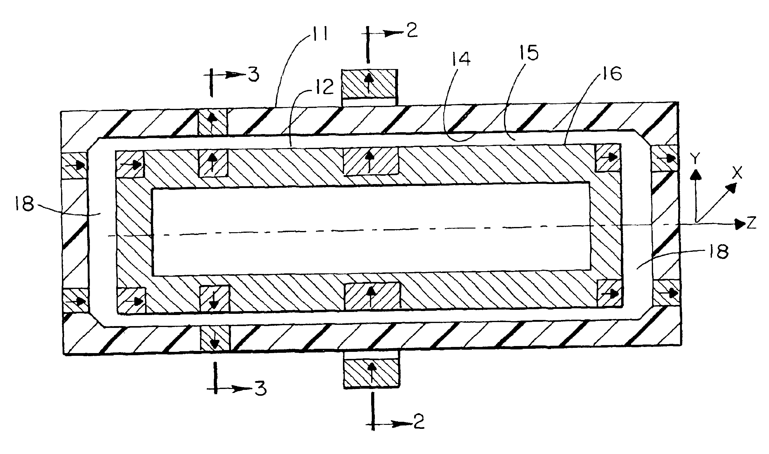 System for passive and stable suspension of a rotor in rotor/stator assemblies