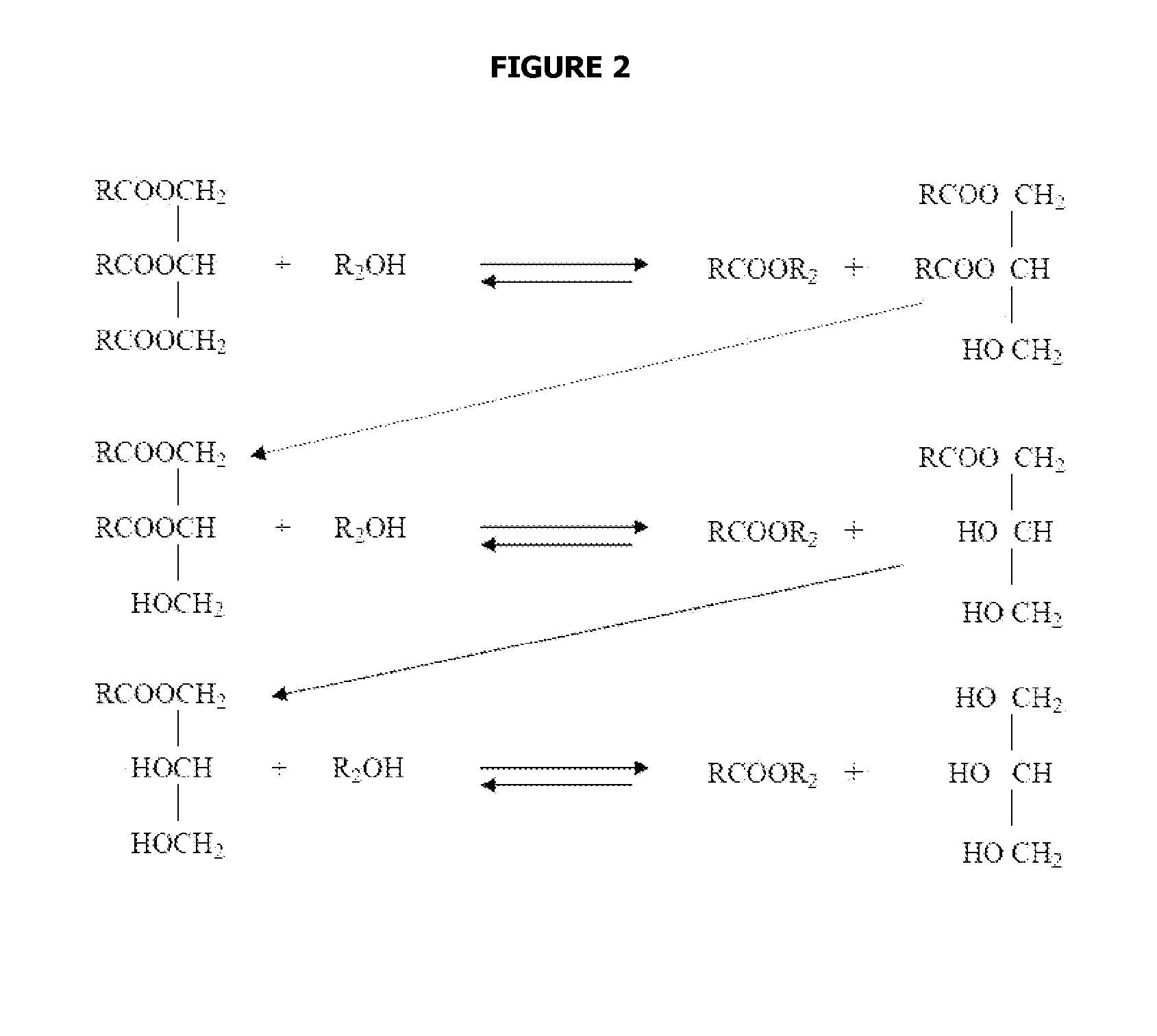 Reaction system for producing fatty alkyl esters using a liquid-film reactor operated countercurrentwise