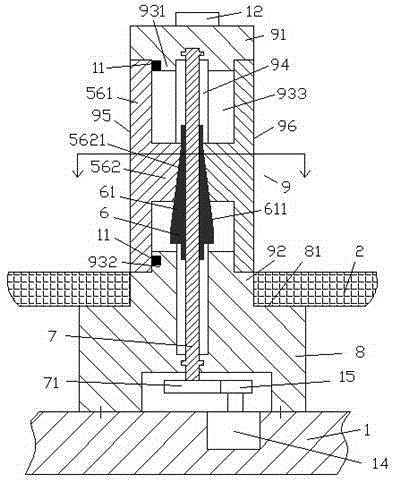 Fixing column device used for PCB, driven by gear and provided with flashing light