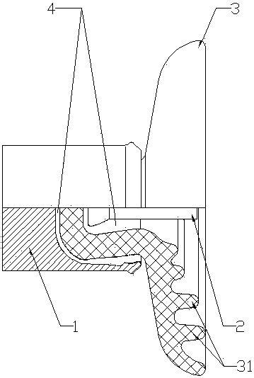 Cementing type bell-shaped disk-shaped suspension type polymer string insulator unit
