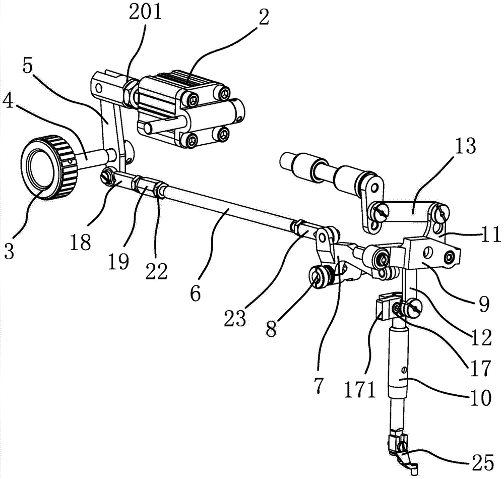 Presser foot height adjusting mechanism for sewing machine