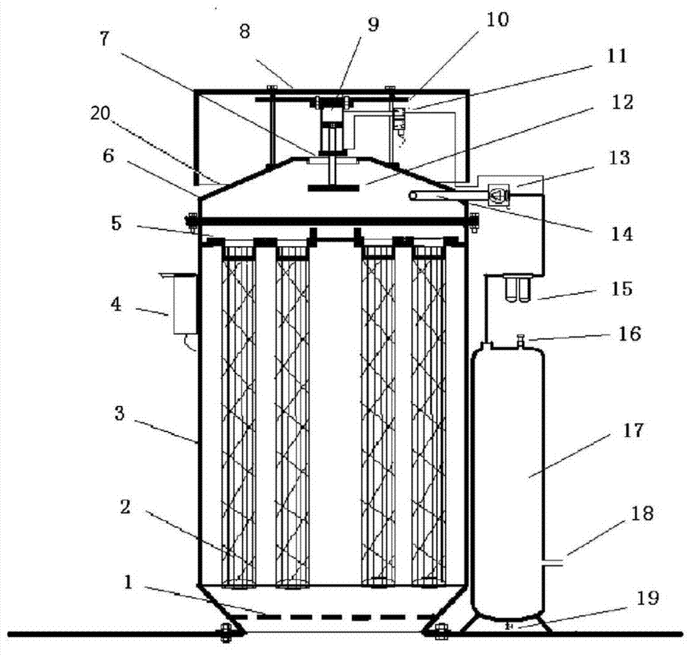 Closed pulse dust collector and dust collection method thereof