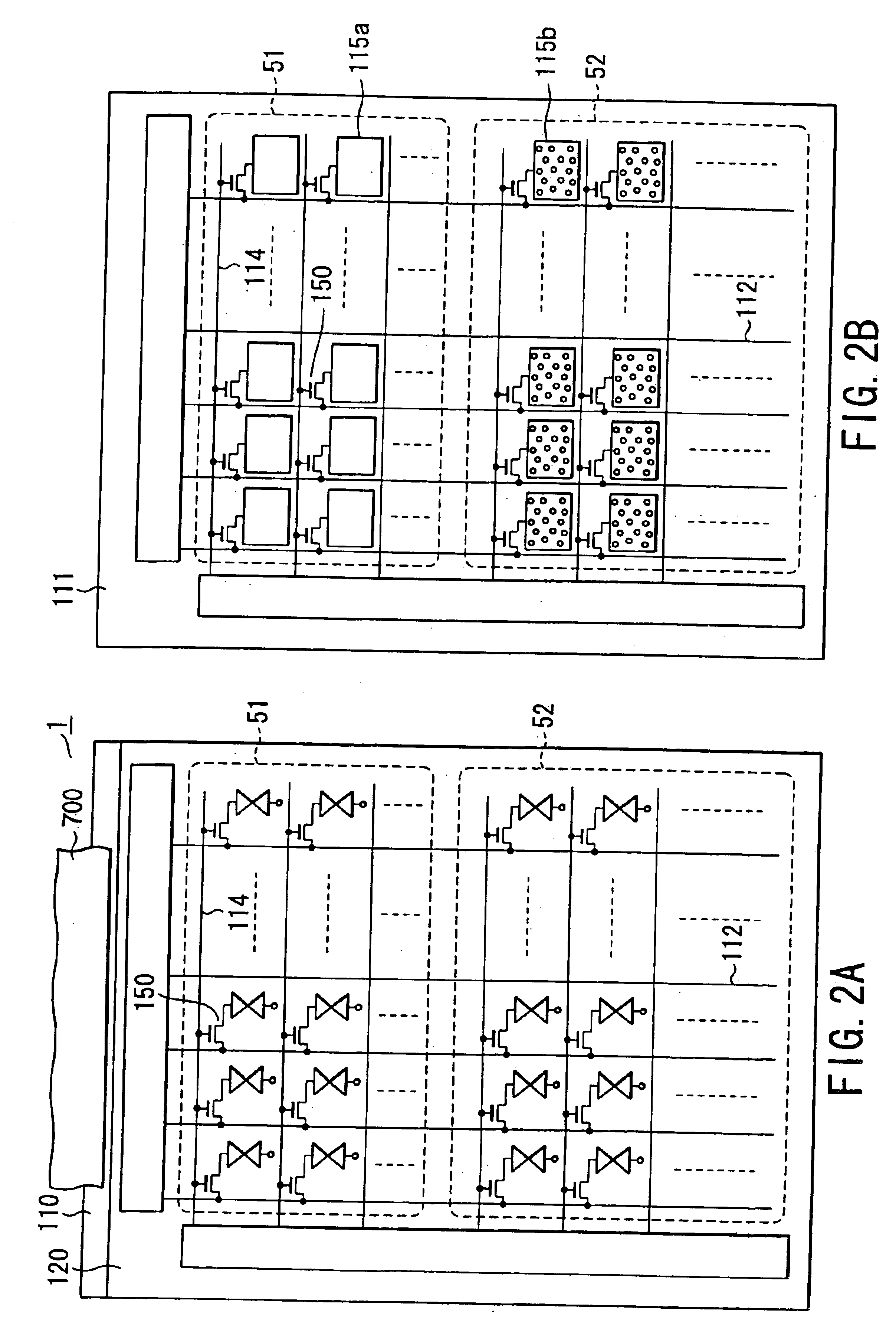 Liquid crystal display with display regions of light reflection mode and light transmission mode
