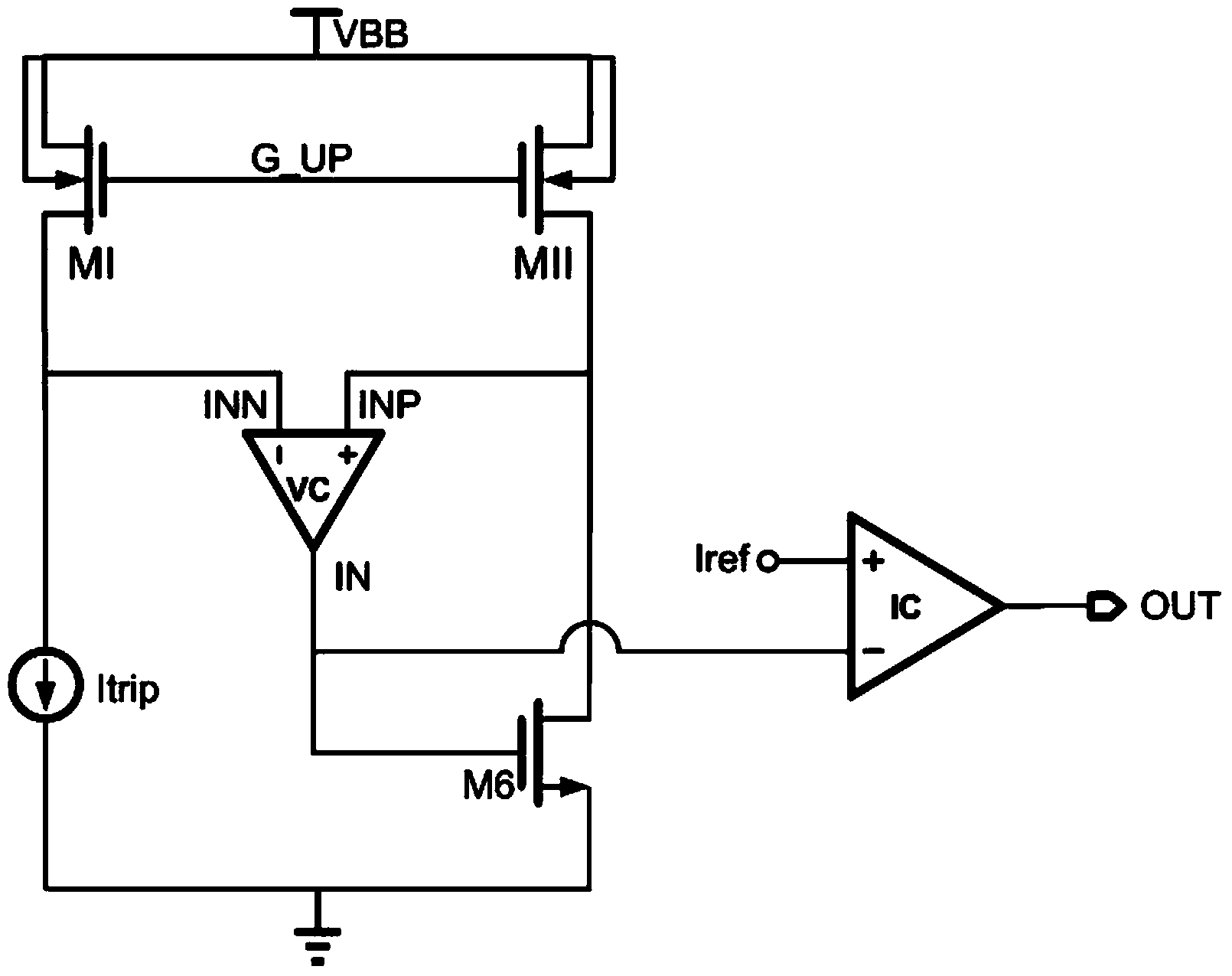 Overcurrent protection detection circuit applied to high-power motor drive chips
