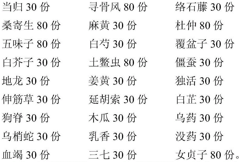 Traditional Chinese medicine composition for treating femoral head necrosis and preparation method thereof