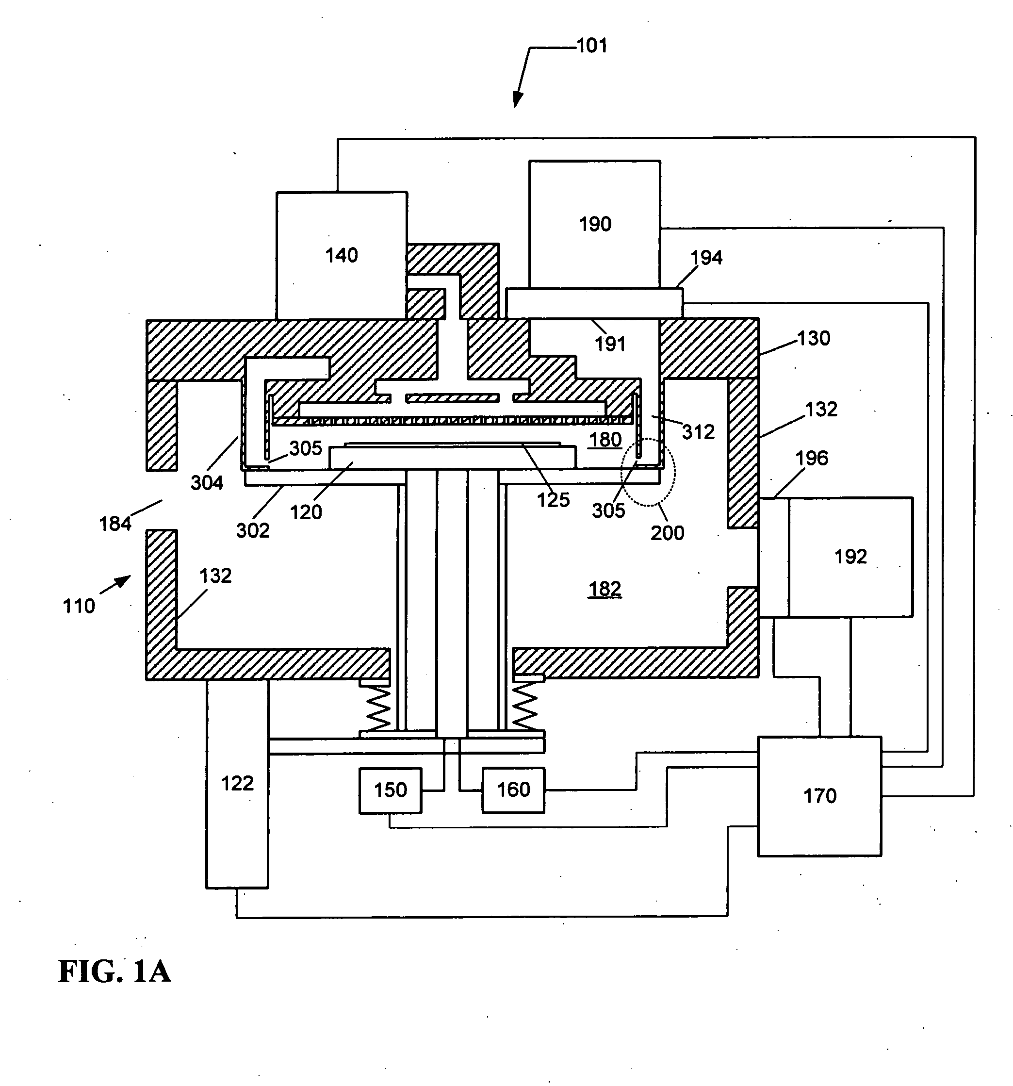 Sealing device and method for a processing system