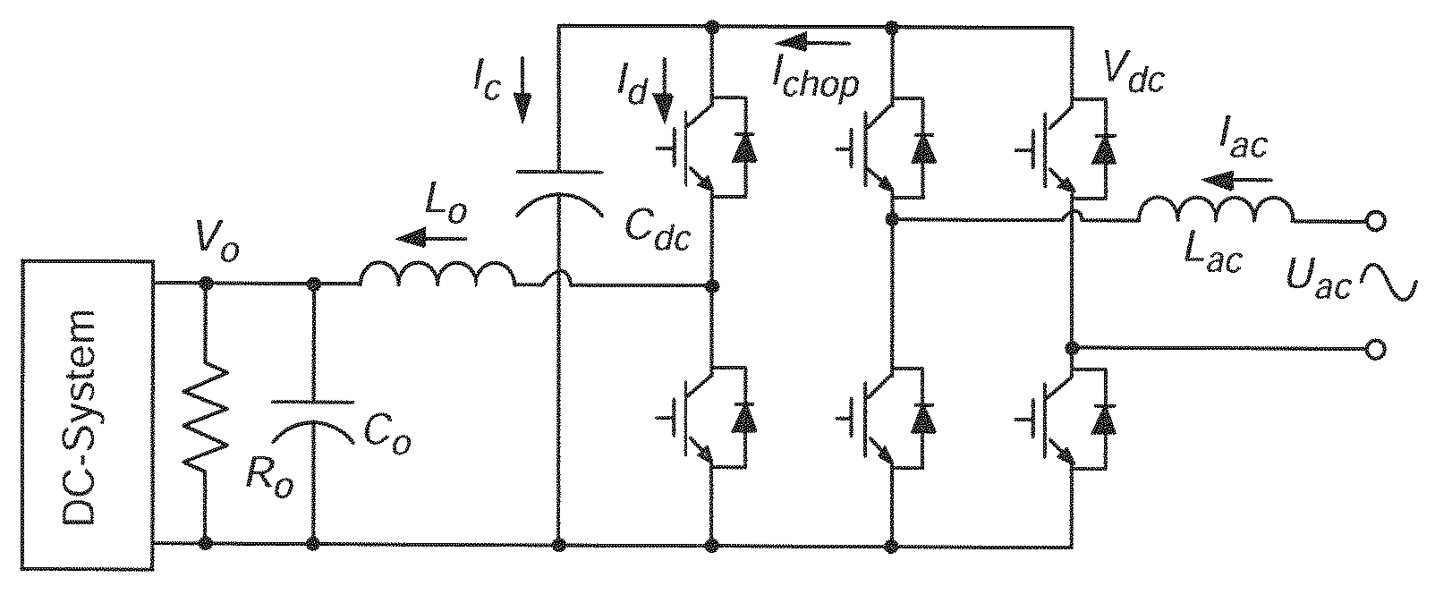 Two-stage single phase bi-directional pwm power converter with DC link capacitor reduction