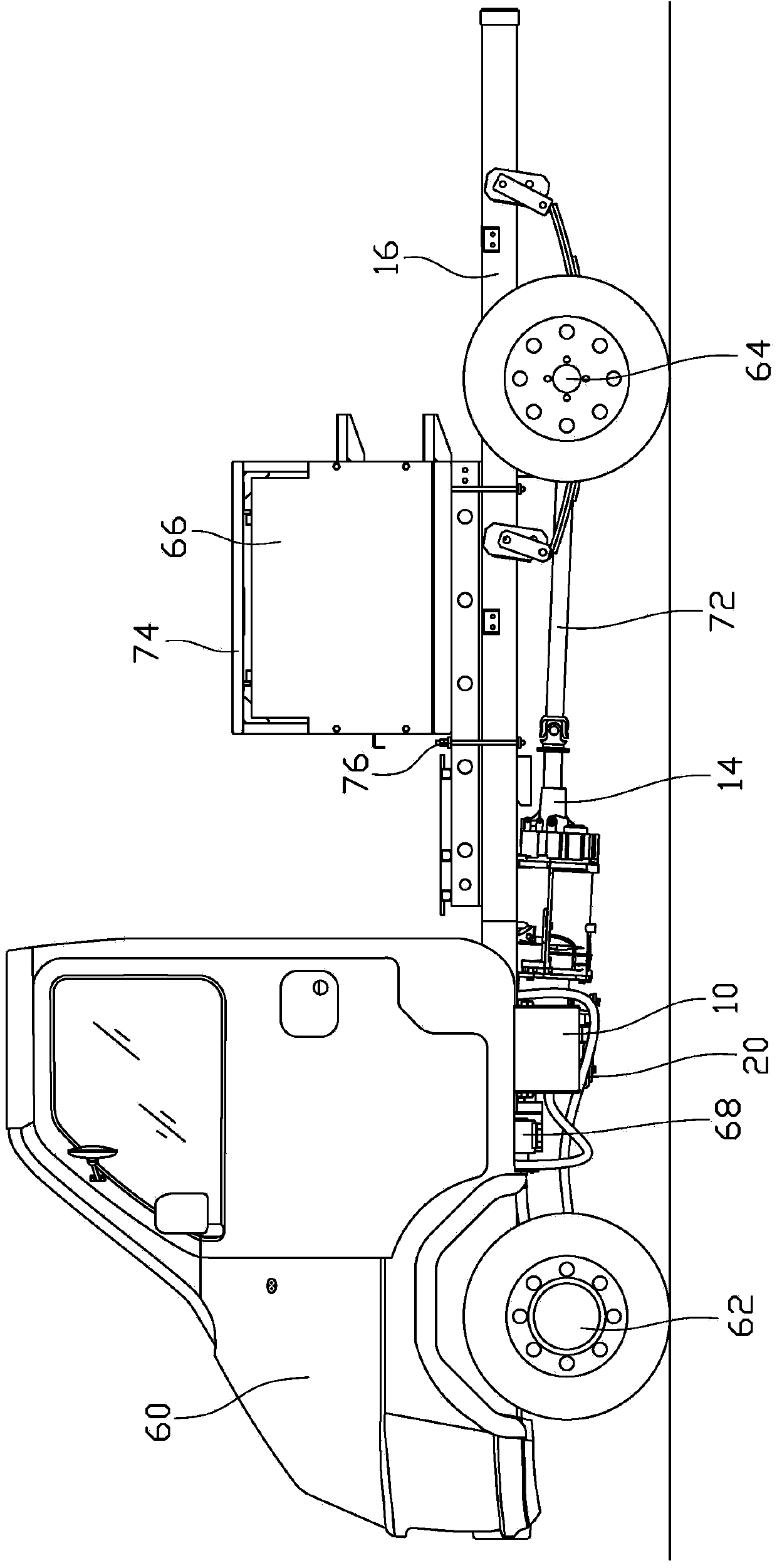 Electric sanitation vehicle chassis and electric sanitation vehicle with same