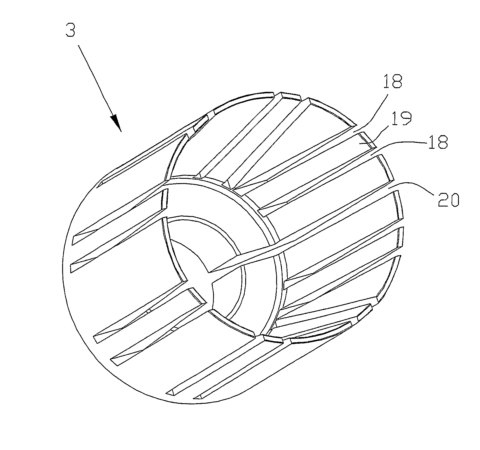 Device for interconnecting a first element and a second element as well as a pump comprising such a device