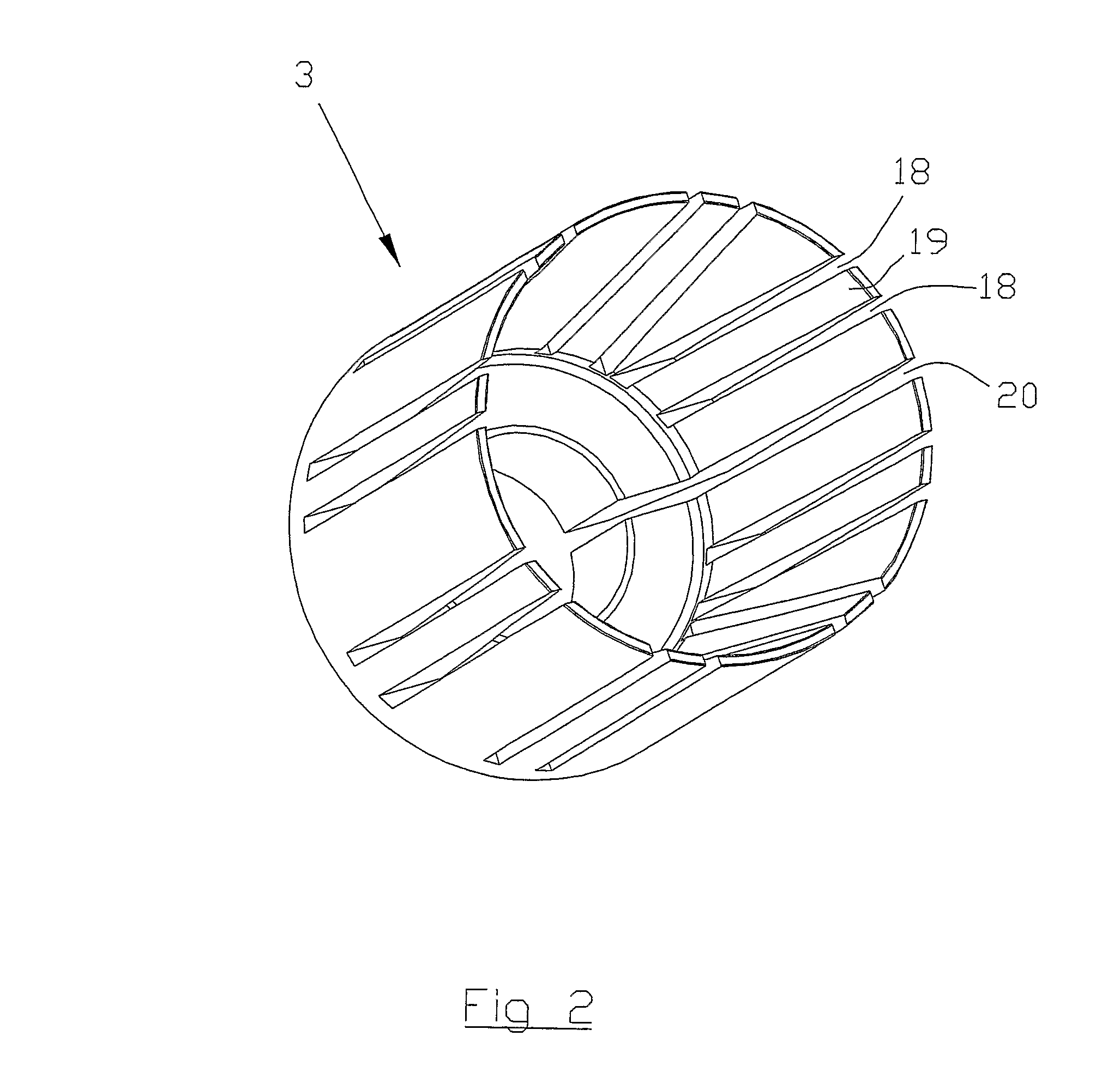 Device for interconnecting a first element and a second element as well as a pump comprising such a device