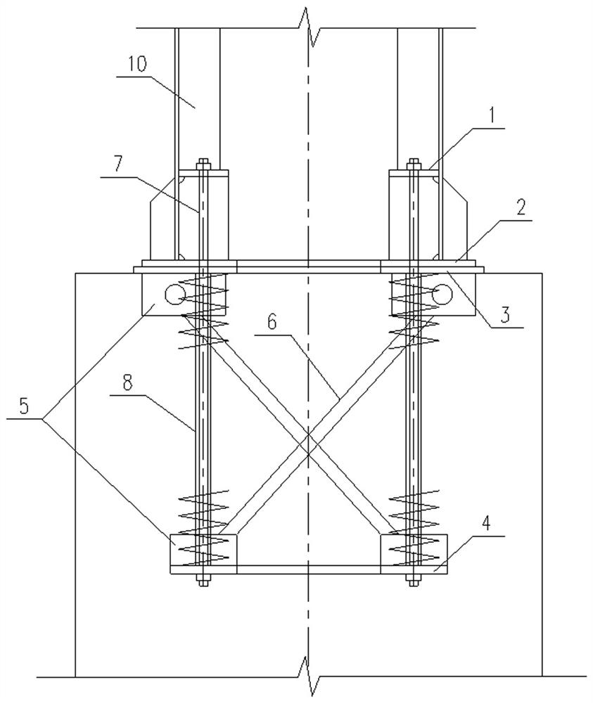 Connecting structure of steel stand column and concrete bearing platform and construction method thereof