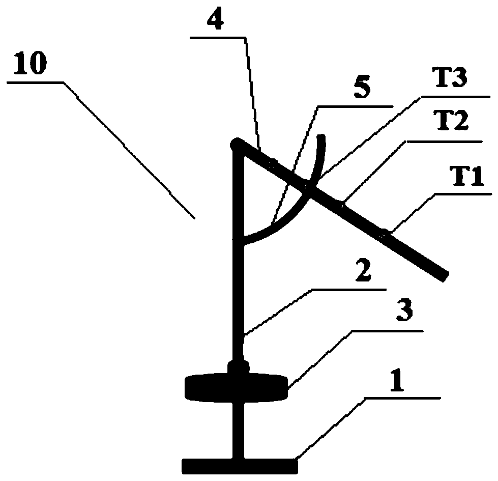 Angle measurement device and angle measurement method used for distribution chute of blast furnace