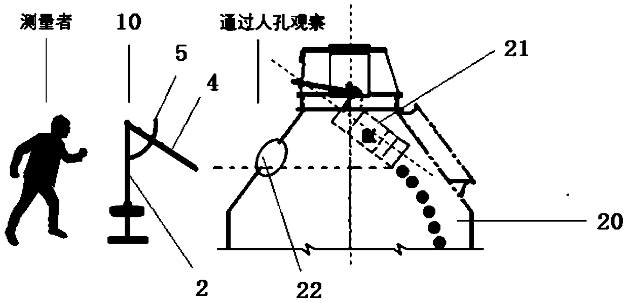 Angle measurement device and angle measurement method used for distribution chute of blast furnace