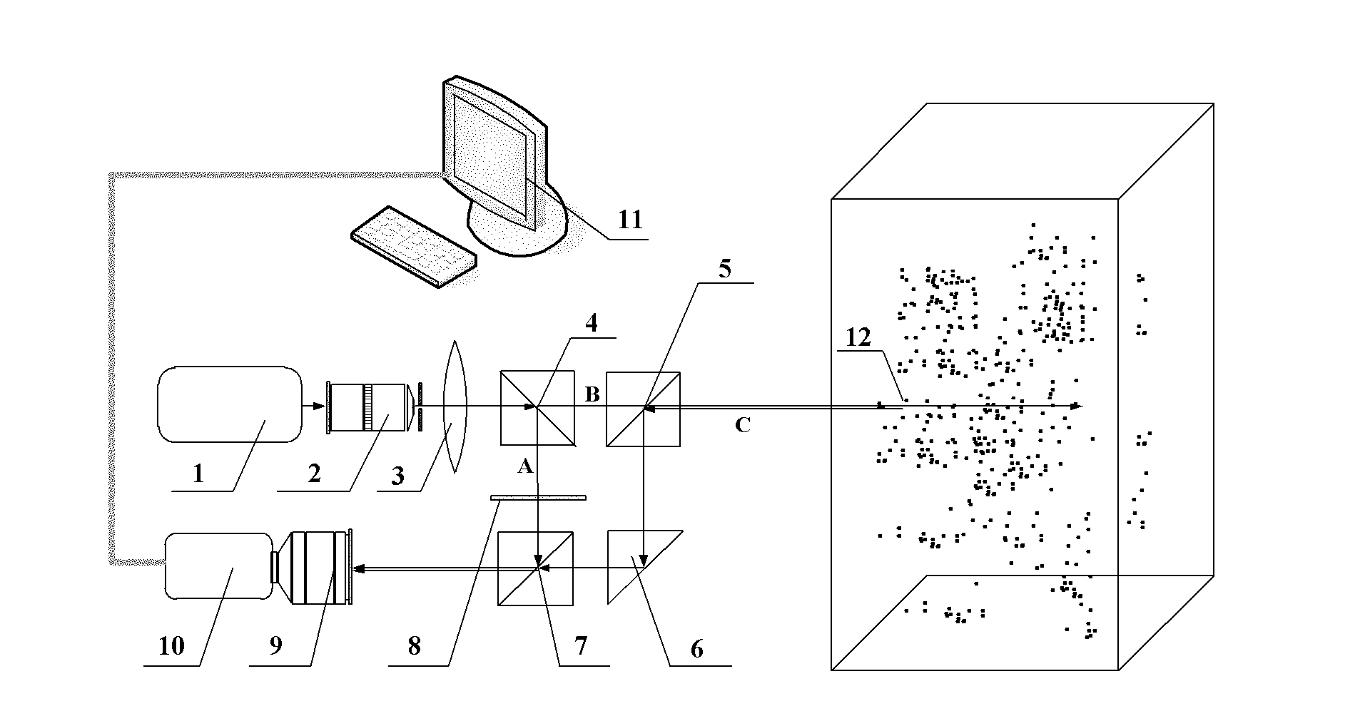 Compact digital holographic apparatus and method of particle field