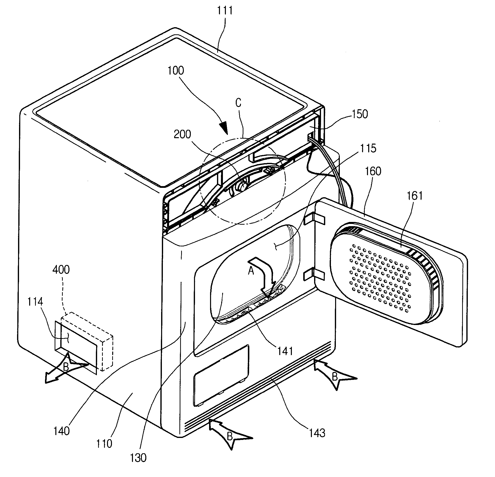 Dryer and lamp cover mounting structure for dryer