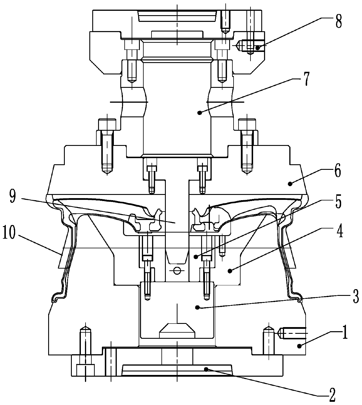 Spinning process for automobile aluminum alloy hub