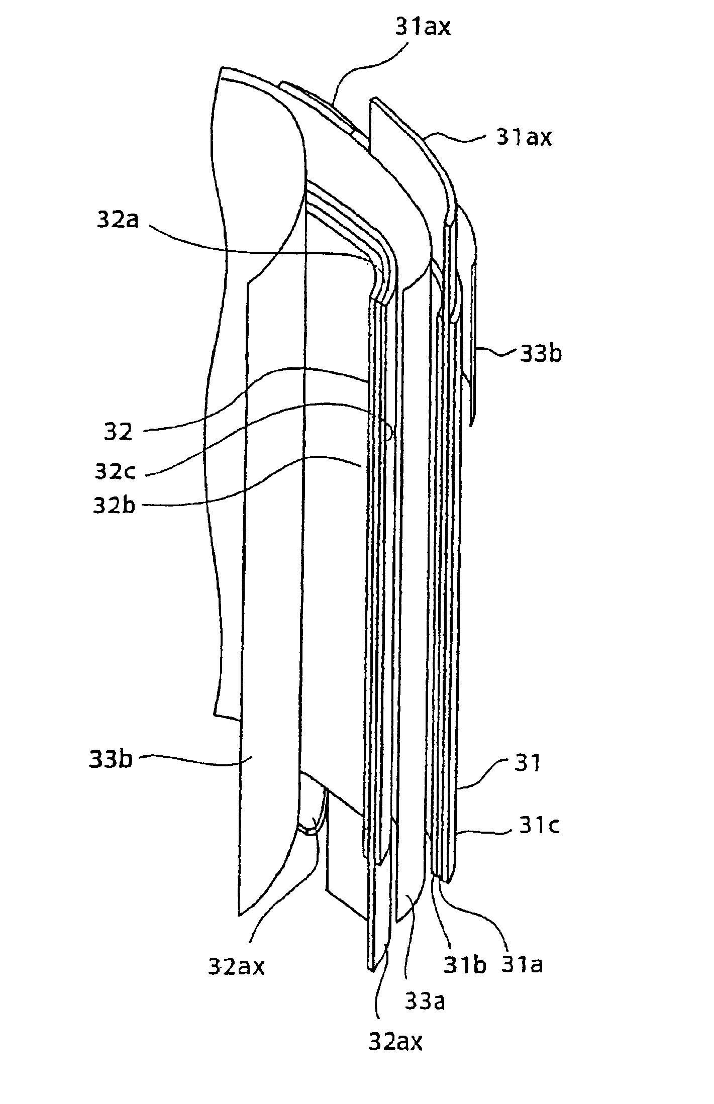 Electrochemical device comprising a pair of electrodes and an electrolyte