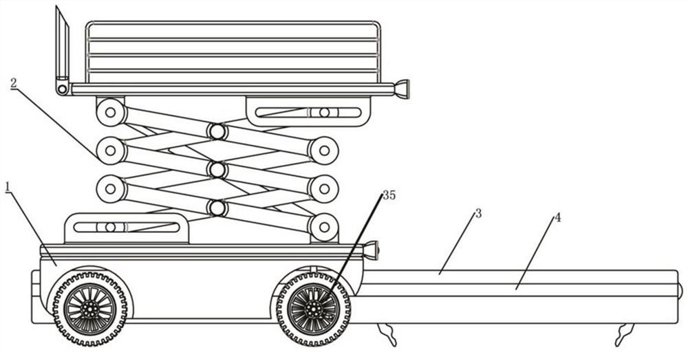 Rail translation type construction lifting workbench