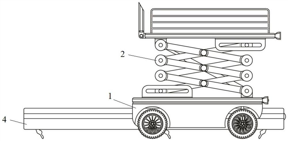 Rail translation type construction lifting workbench