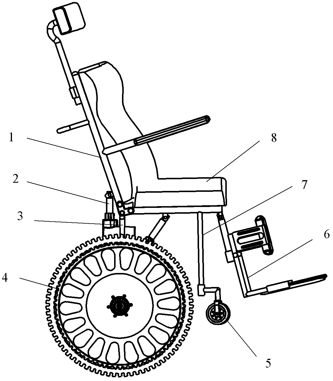 Wheel/track coupled type self-balancing barrier-free wheelchair