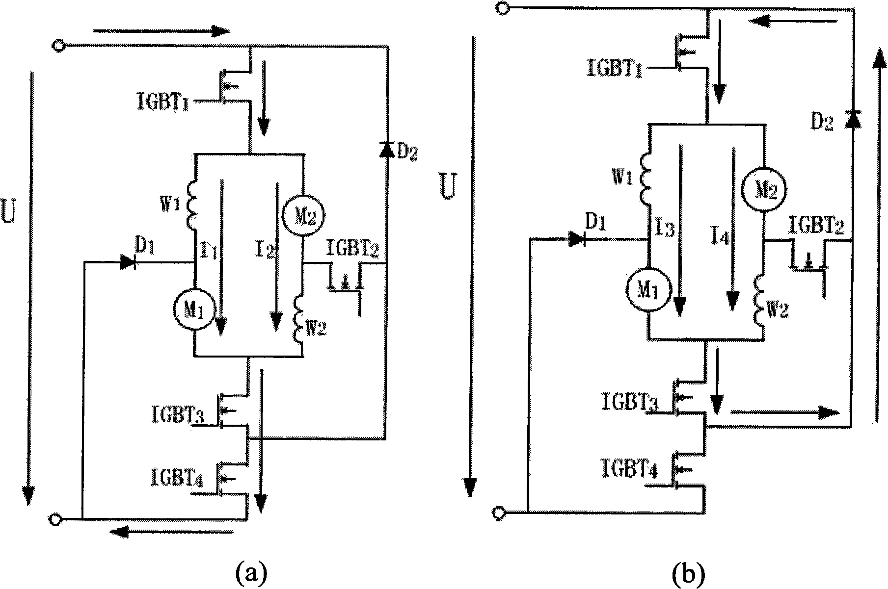 A control system with braking function of series excited direct current cross-connected double motor