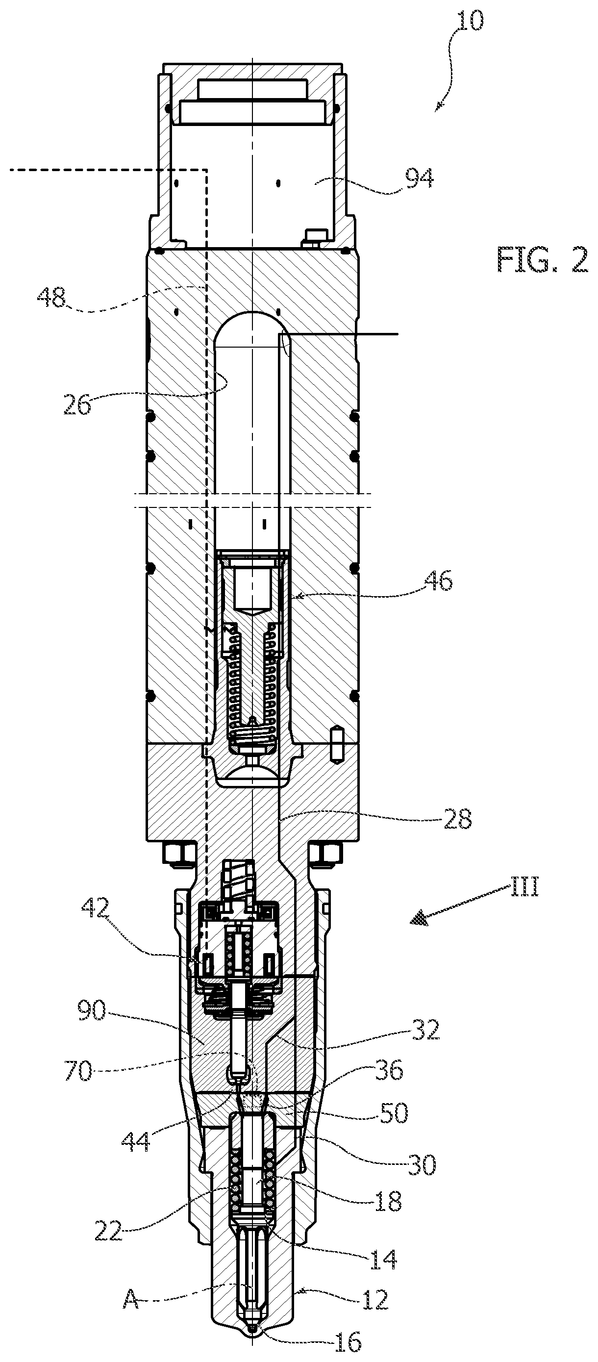 A method for monitoring a common-rail injector for large diesel and dual-fuel engines and injector configured to implement this method