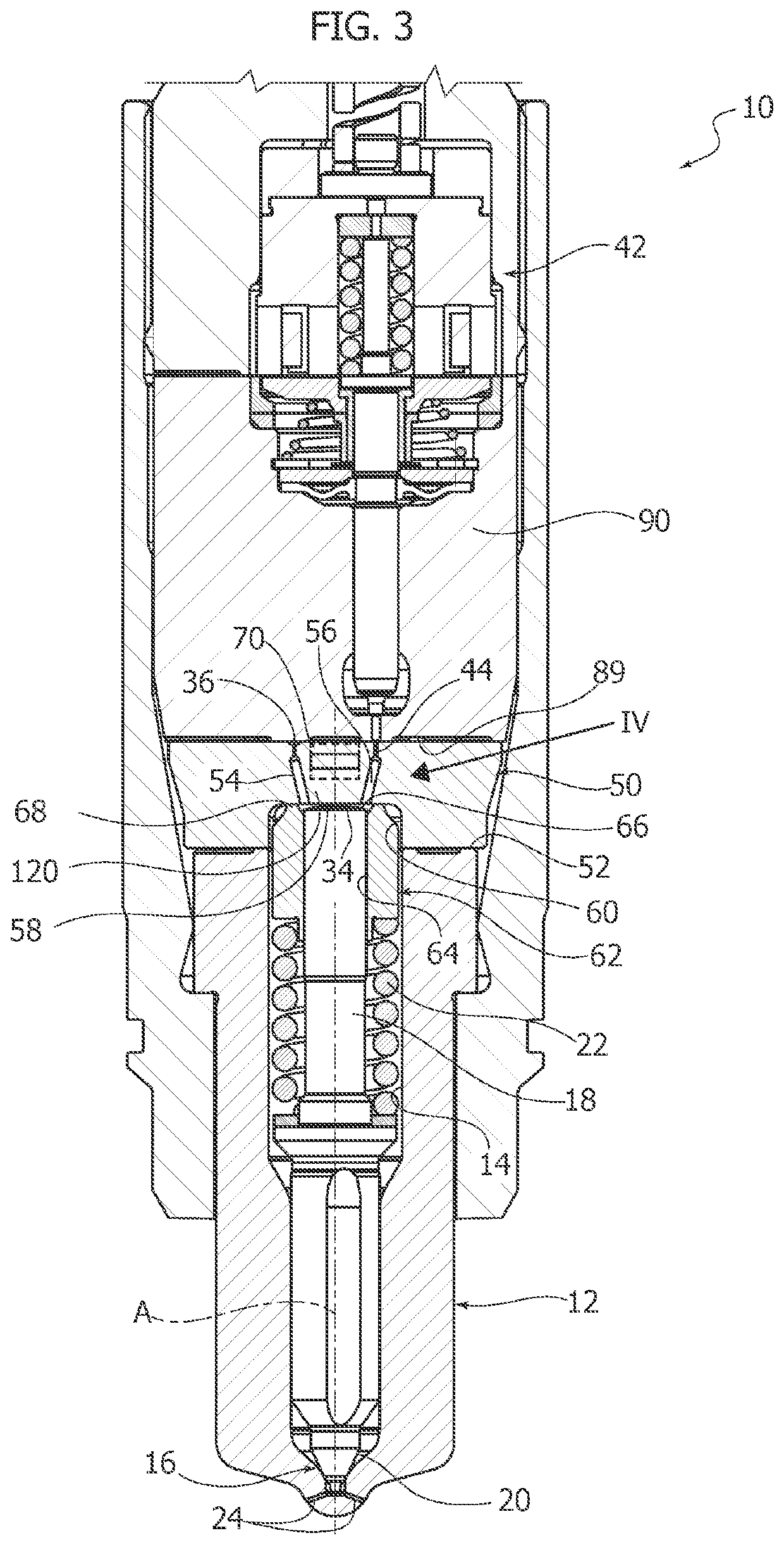 A method for monitoring a common-rail injector for large diesel and dual-fuel engines and injector configured to implement this method