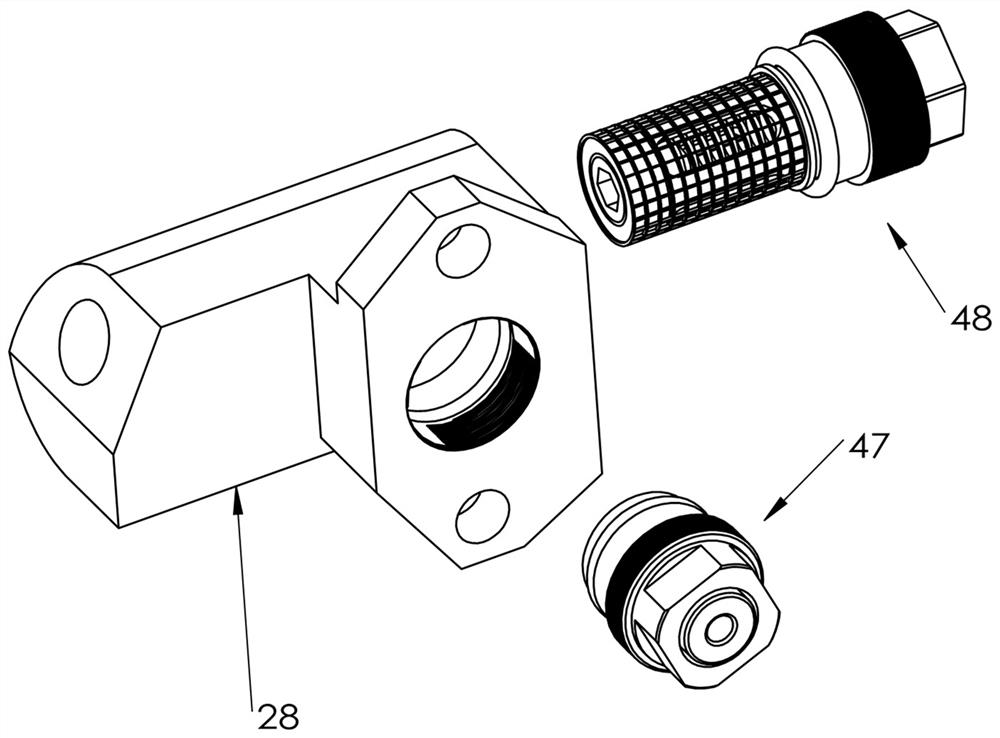 Filtering check valve and side block with same