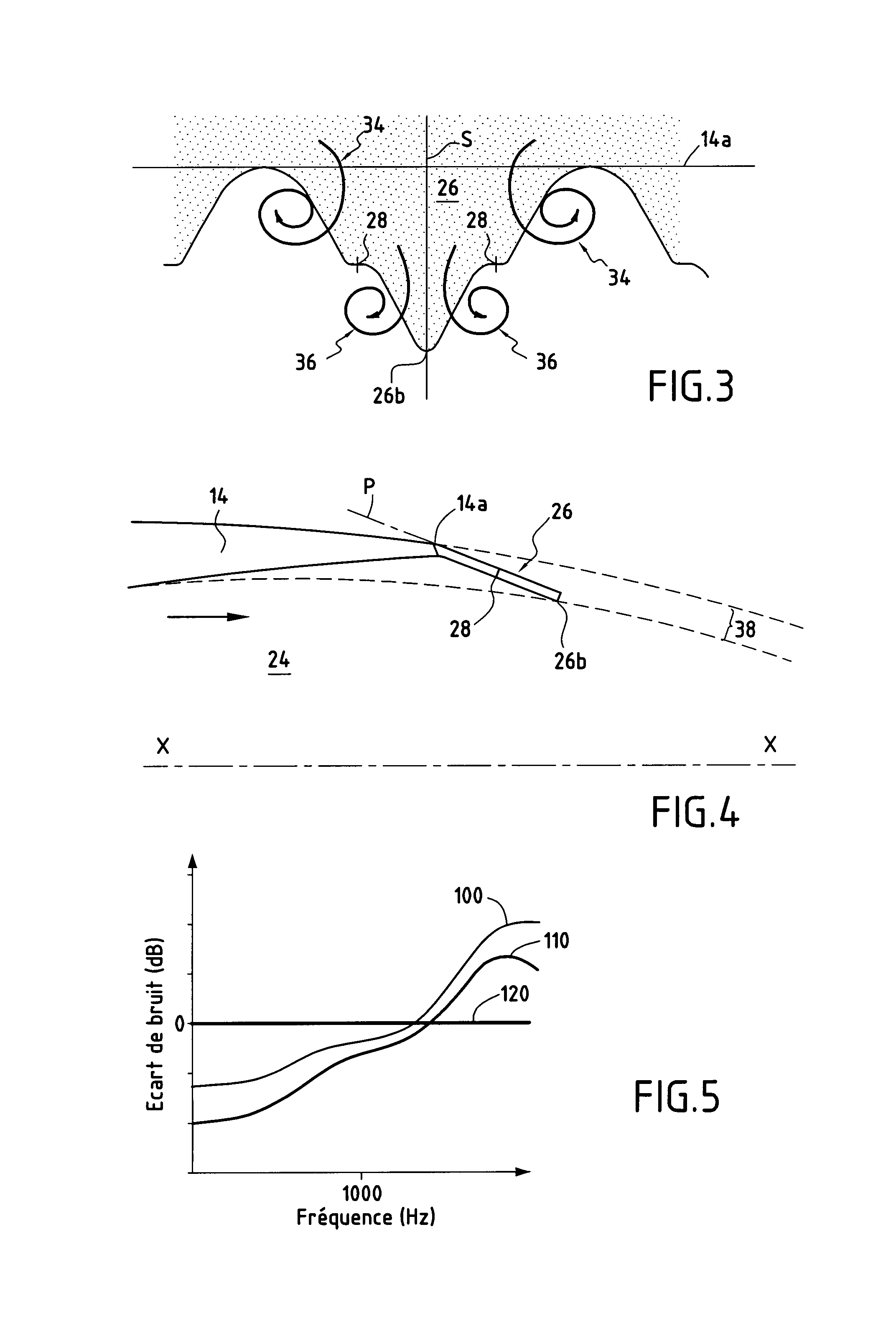Turbomachine nozzle cover provided with triangular patterns having a point of inflexion for reducing jet noise