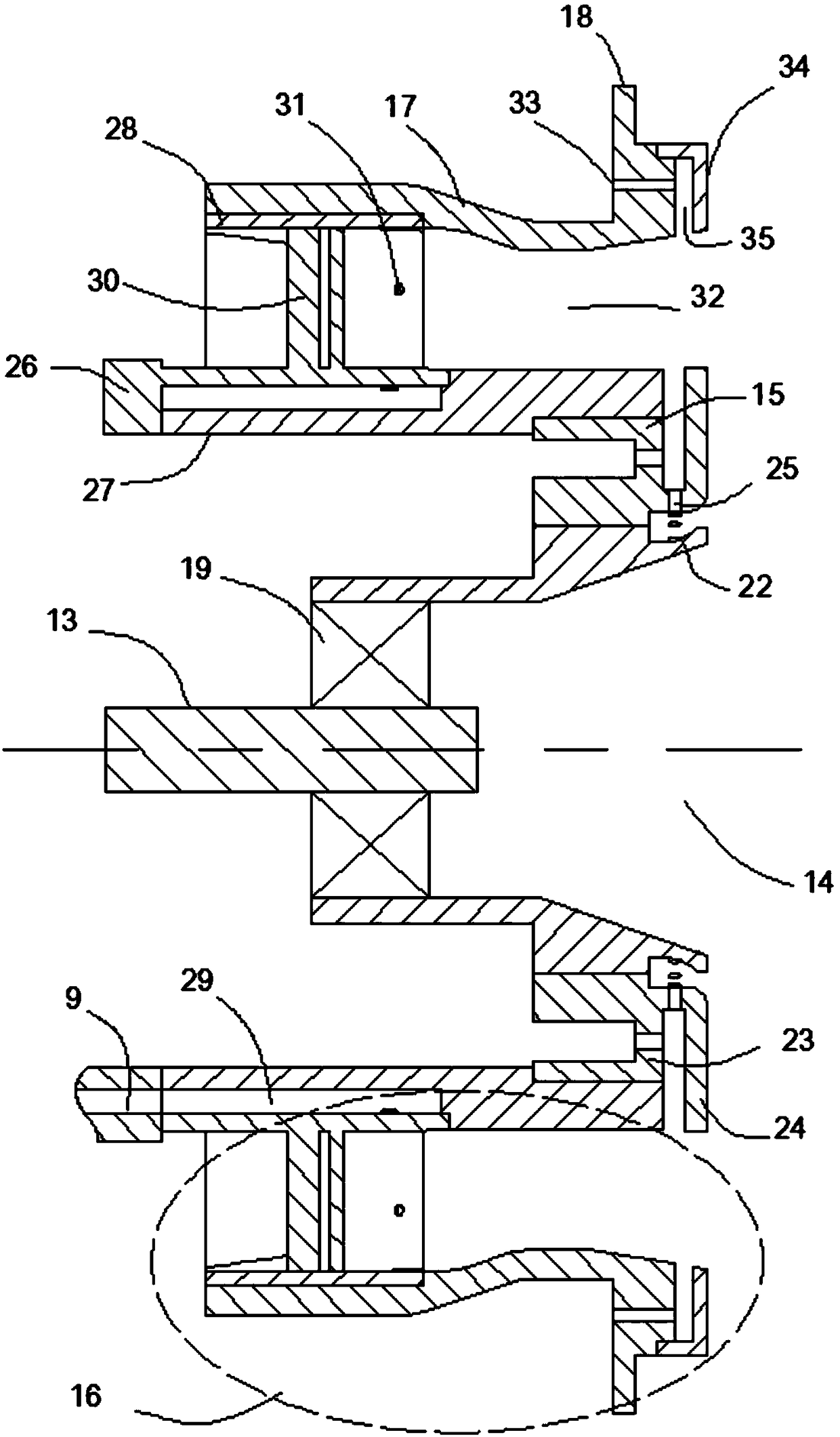 A low-emission combustor with main combustion stage vane opening and oil injection