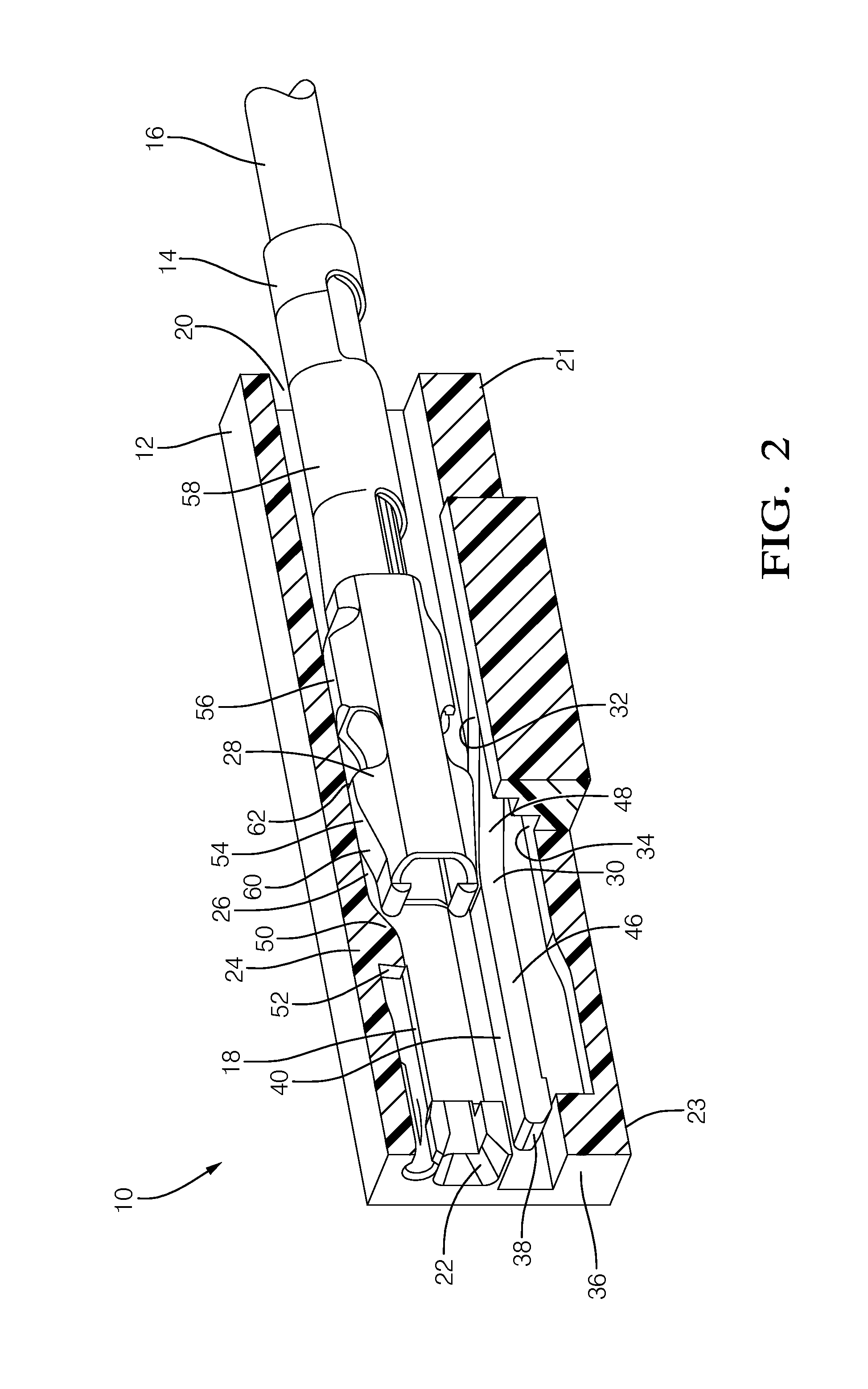 Electrical connector with a sliding flexible cantilever beam terminal retainer