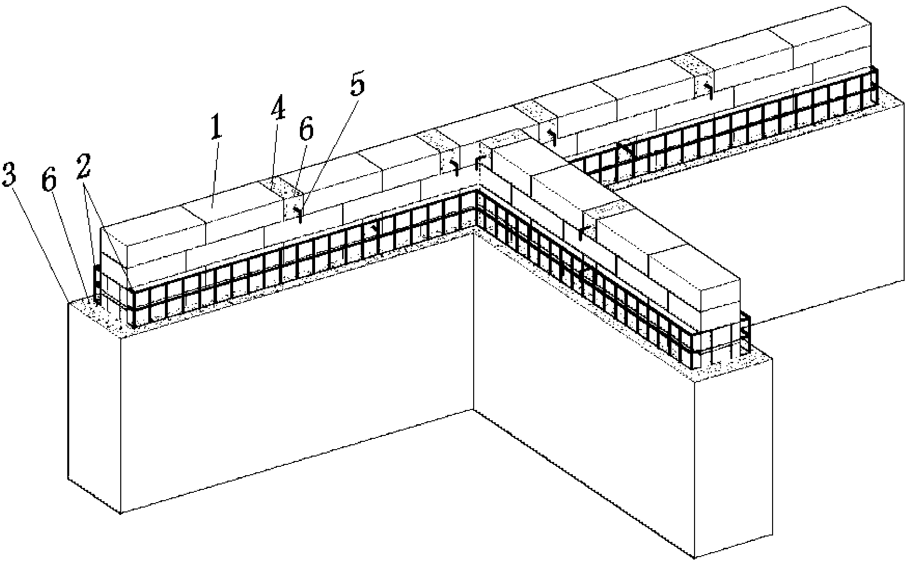 Combined wall with connecting keys and waste brick masonries filled in regenerated concrete wall boards and fabrication method of combined wall