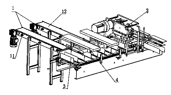 Flattening conveying method suitable for flat rolling packing machine