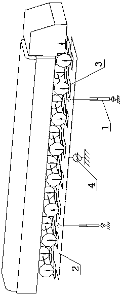 Device and method for measuring location of center of mass based on forward tilting platform and wheel load meter