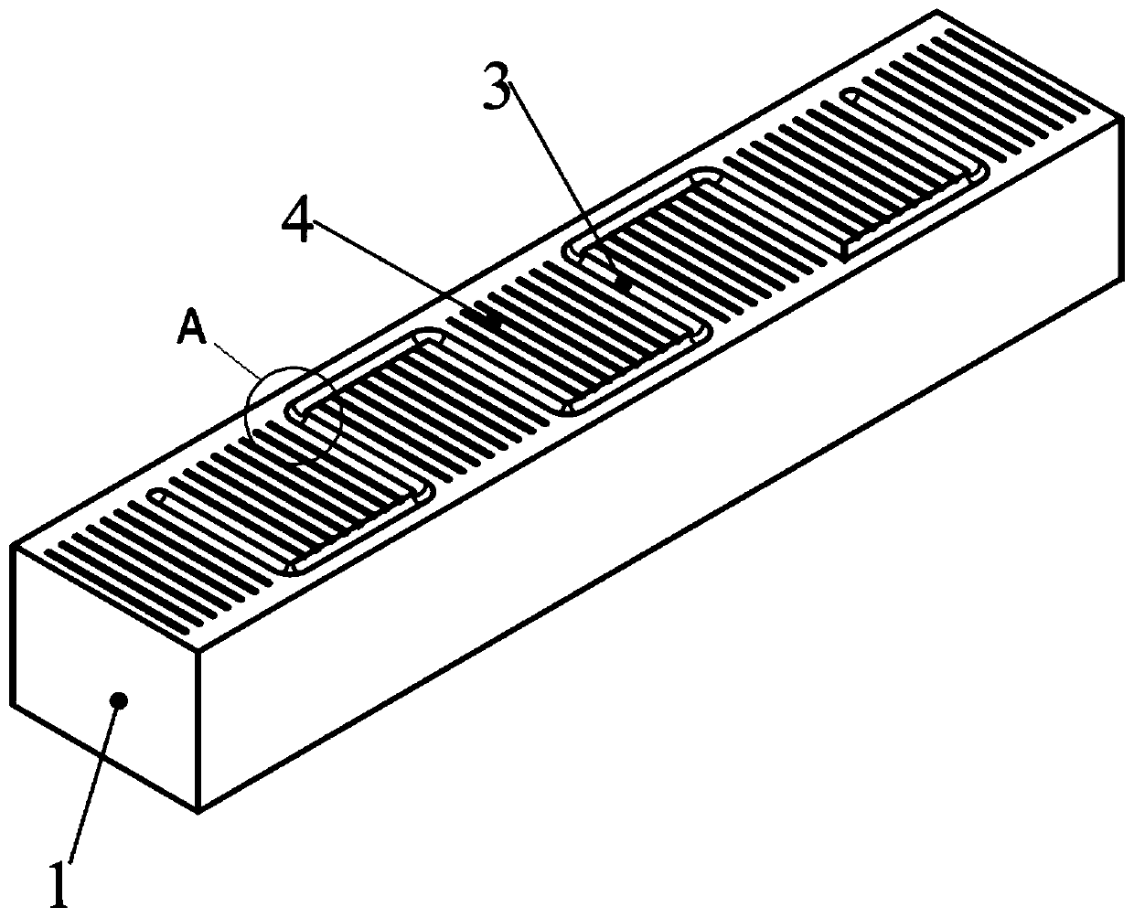 Microstructure channel and lubricating oil groove composite guide rail and method