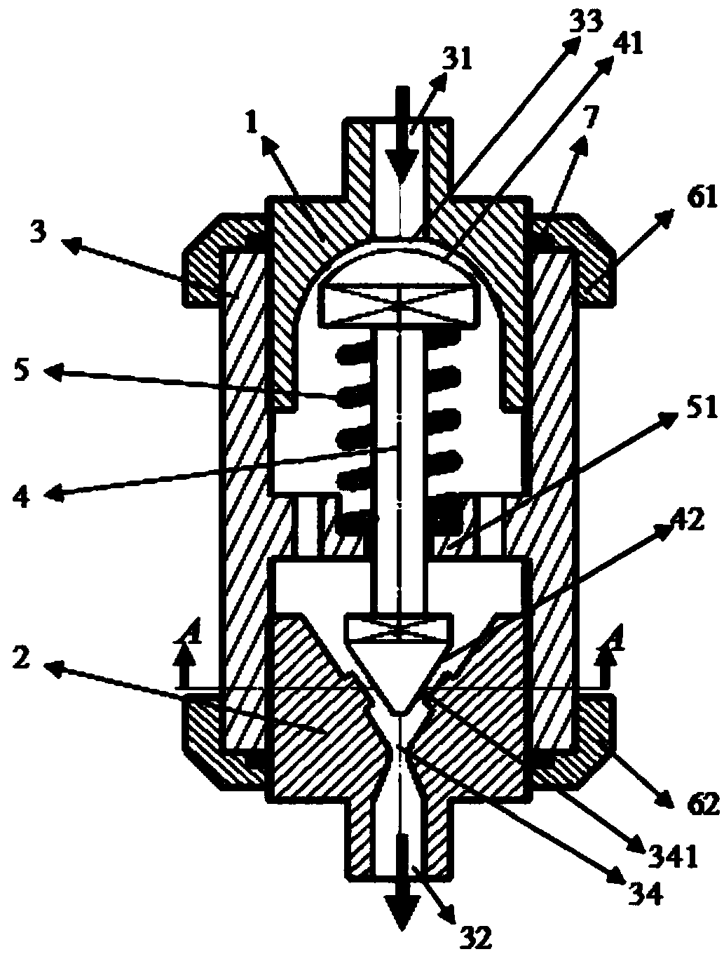 Pressure-stabilizing valve for liquid pipeline