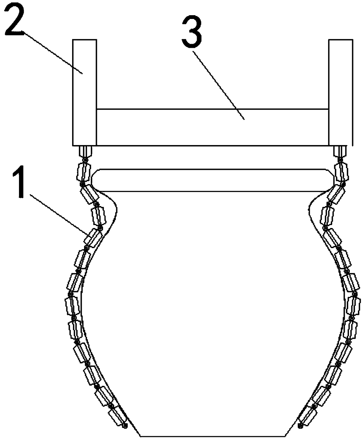 Manipulator pottery pot grabbing method