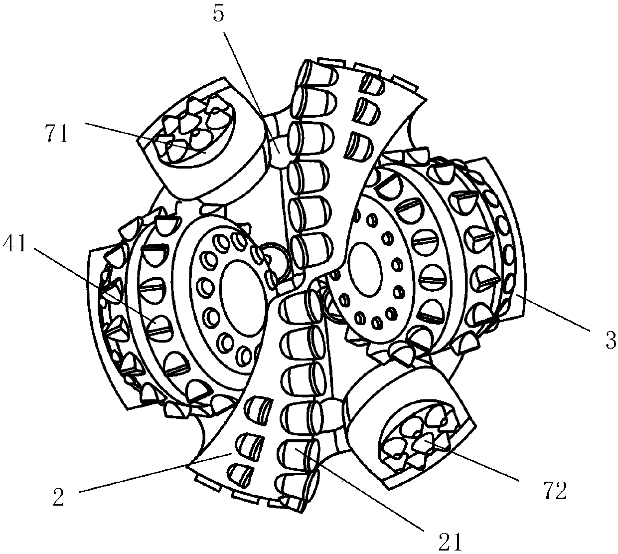 Combined type diamond bit with rotary buffer structure