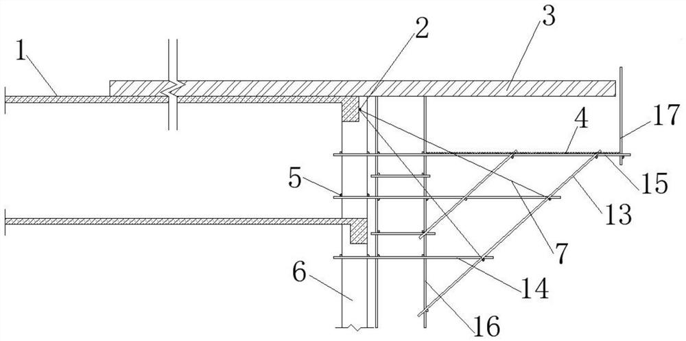 A high-altitude cantilevered construction platform support system and construction method