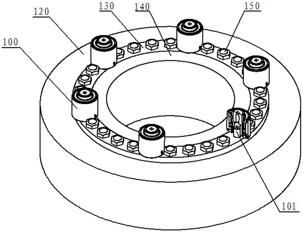 Locking disc assembling prepositioning device and assembling method