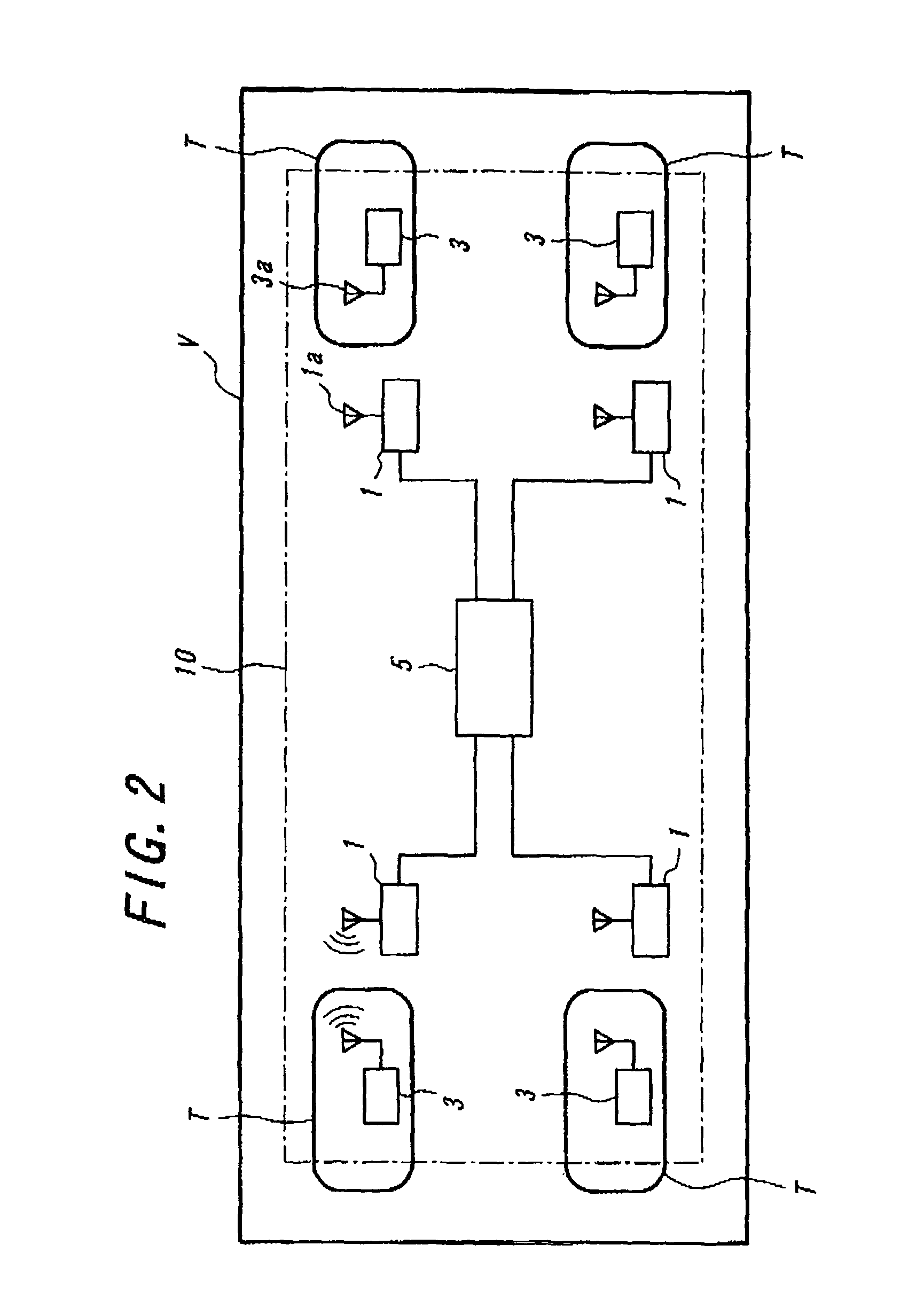 Tire management system with data demanding signal and tire status value transmitting at different cycles