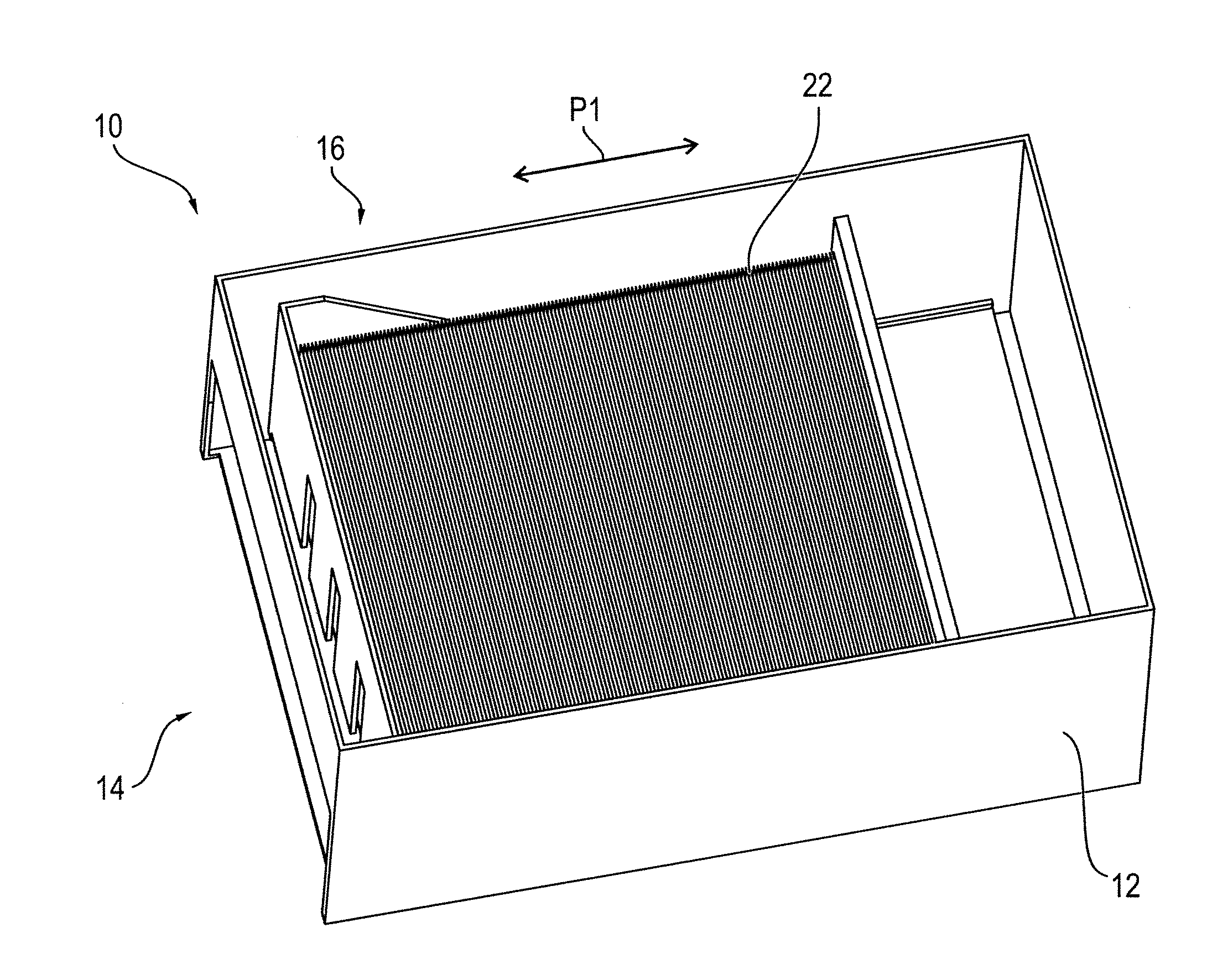 Cash box having a movable base tray