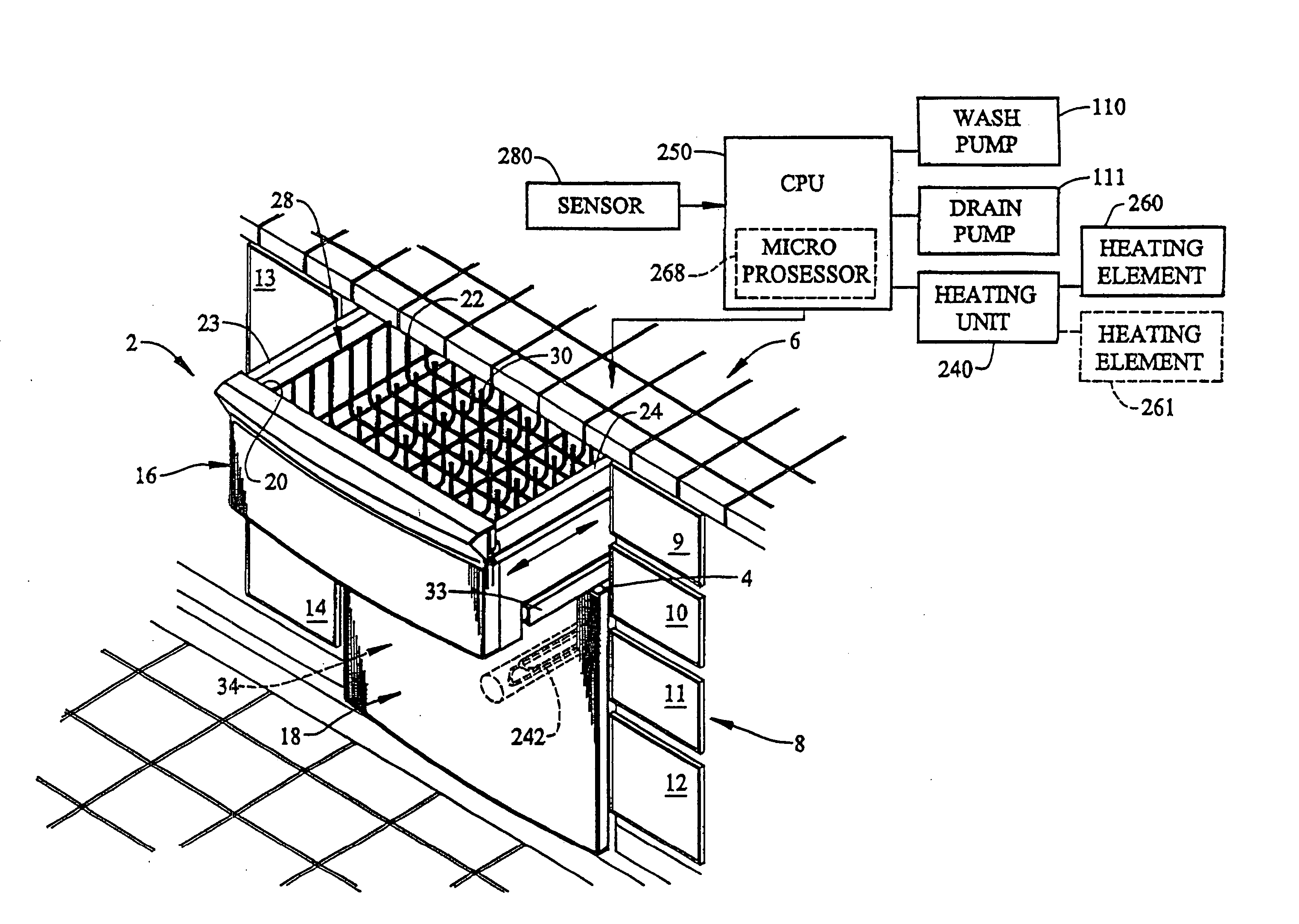 Rapid heat system for a multi-tub dishwasher