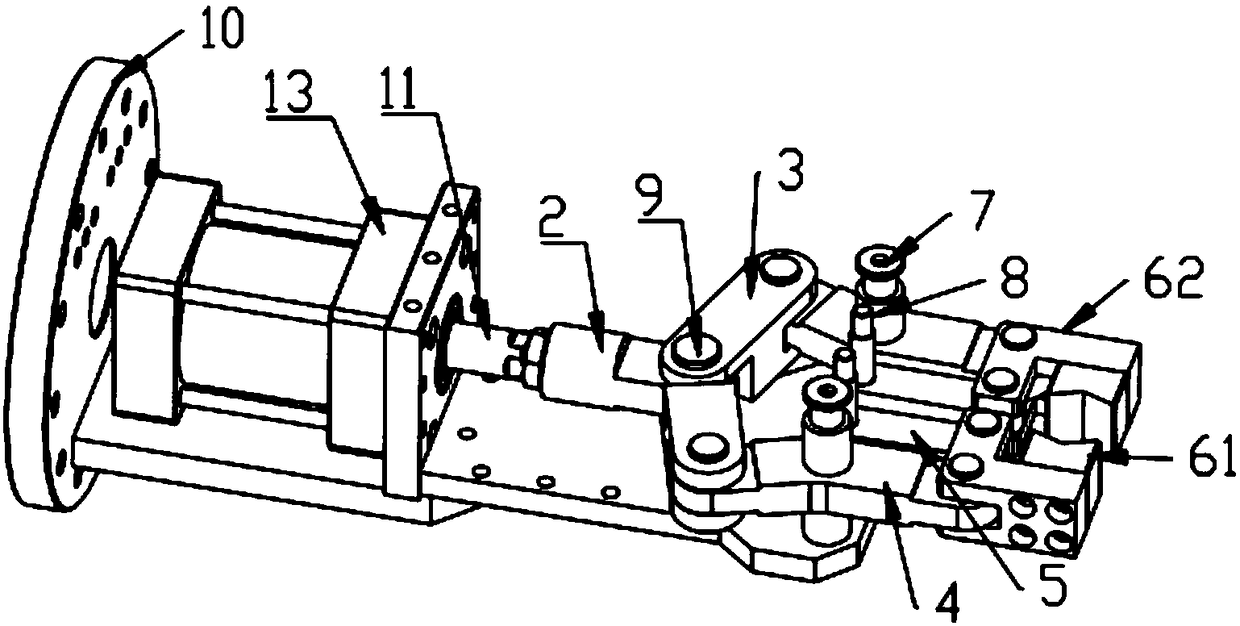 Horizontal clamping mechanism, robot clamping claw and clamping method