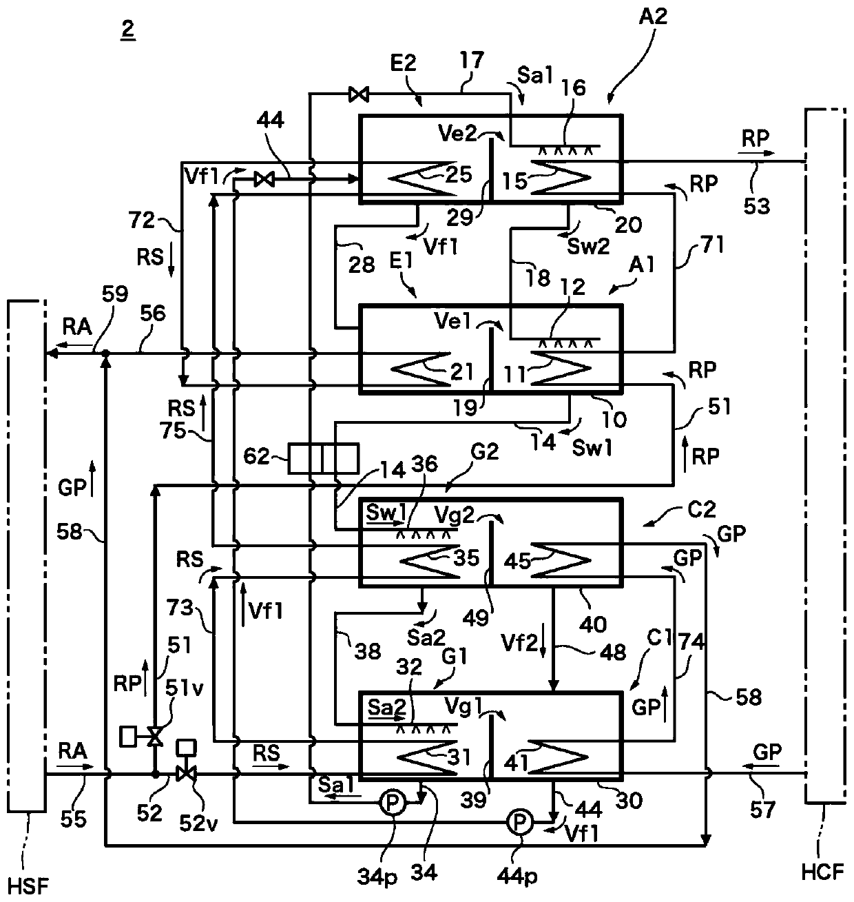 Absorption type heat exchange system