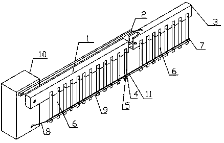 Zigzag barrier road gate rod